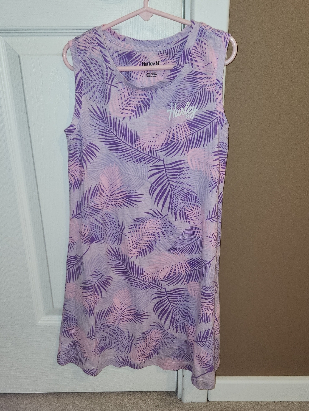 Hurley Purple & Pink Tropical Tank Dress
